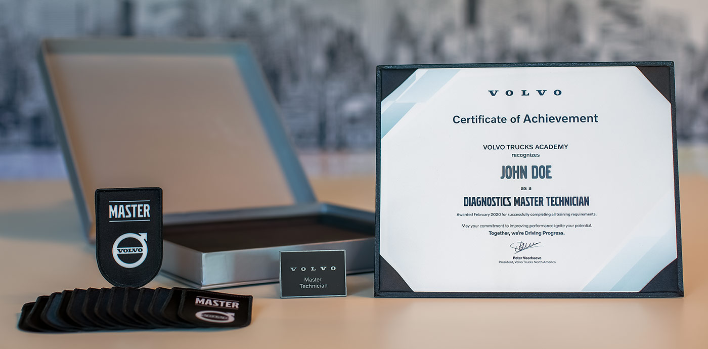 Volvo Certificate Kit laid out on a desk